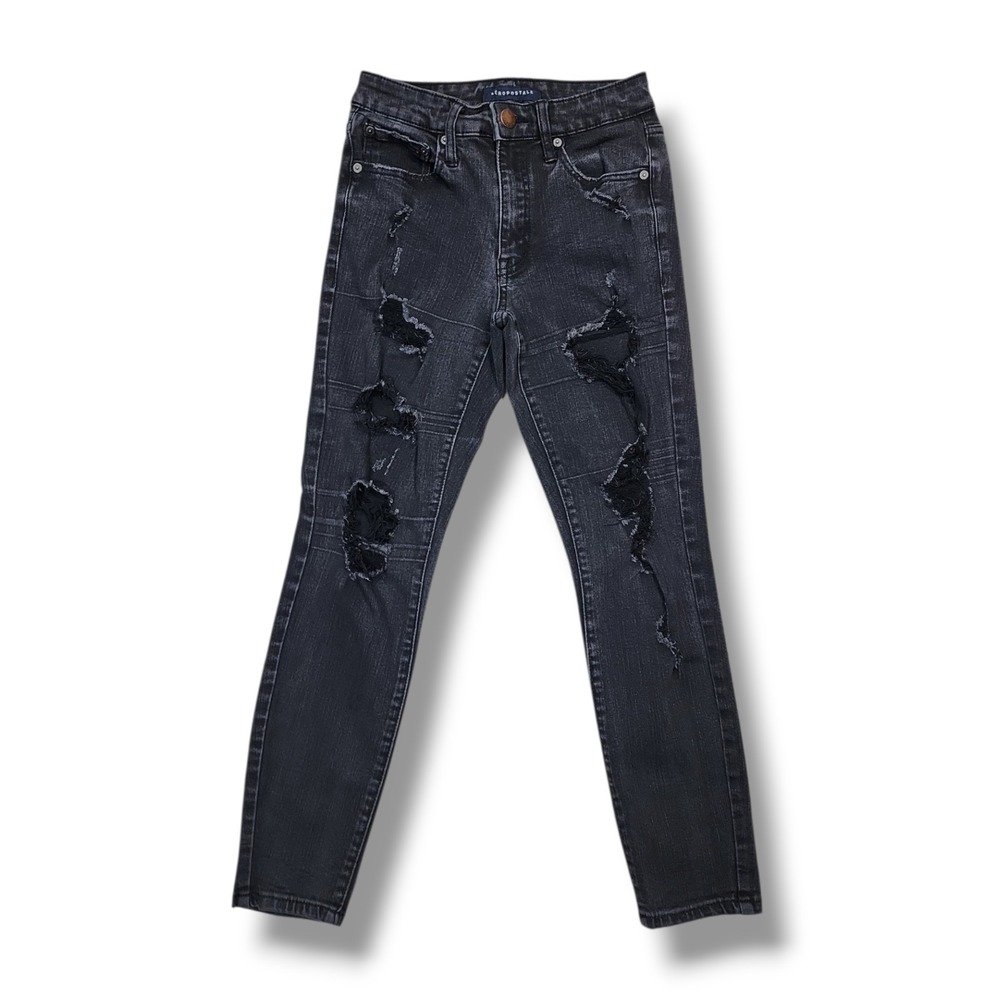 Aeropostale Womens High Rise Jegging Jeans Pants Casual Solid Black Size 2 Short